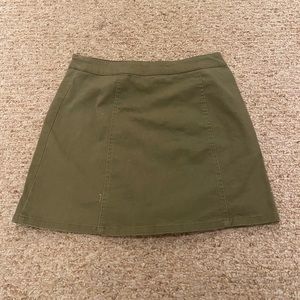 Army green mini skirt